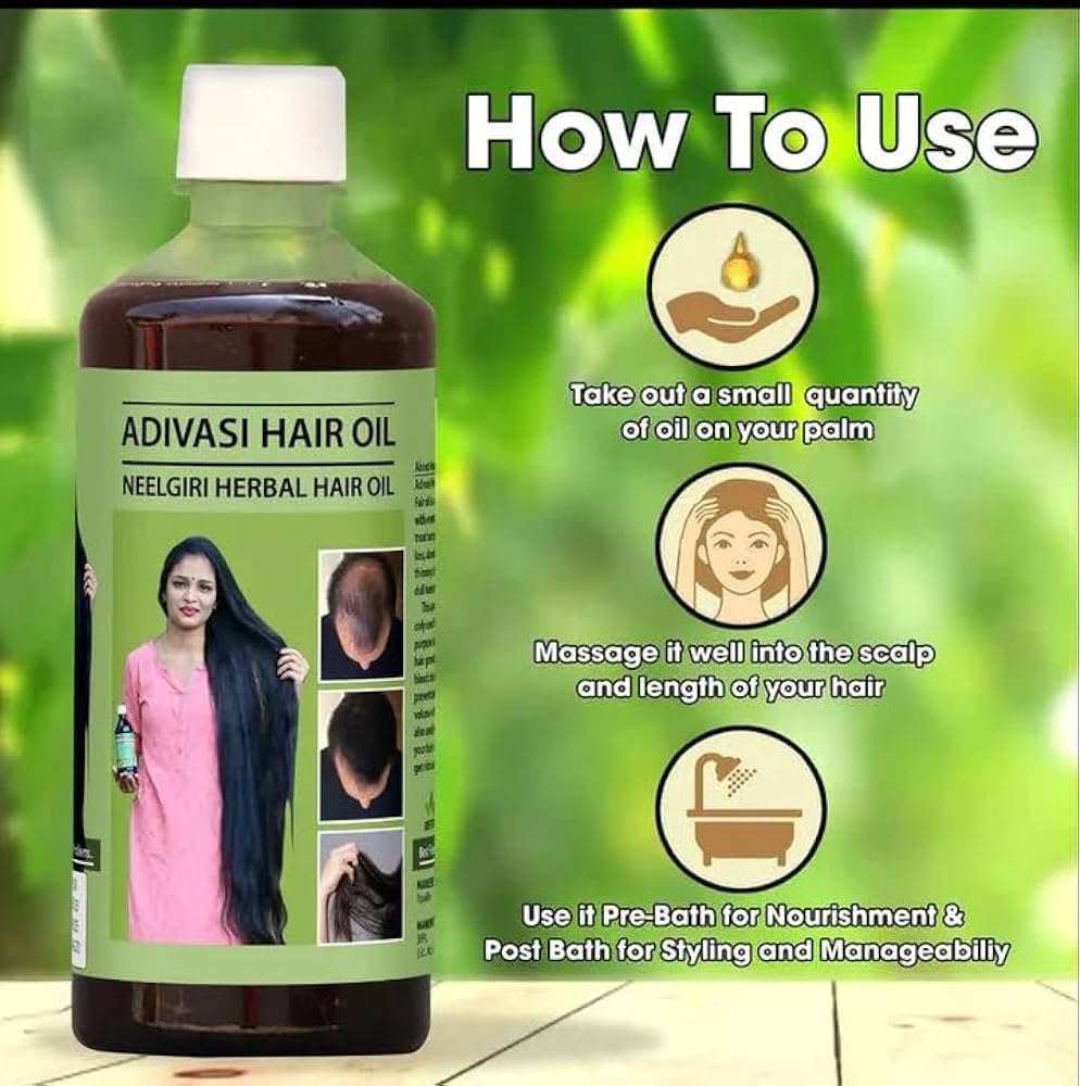 Adivasi Neelambari Herbal Hair Oil - Control Hairfalls & Nourish Frizzy Hair - 150ml ( Buy 1 Get 1 Free)