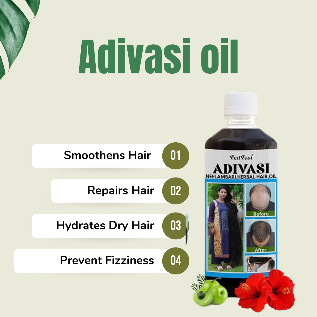 Adivasi Neelambari Herbal Hair Oil - Control Hairfalls & Nourish Frizzy Hair - 150ml ( Buy 1 Get 1 Free)